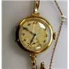 Image 1 : A 1930's lady's 18ct gold cased wristwatch the circular dial printed with Arabic numerals, subsidiar
