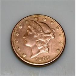 An American gold Longacre $20 coin, S mint, 1907, circa 34gm  £300-400...