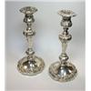 Image 1 : A pair of 19th century electroplate table candlesticks by W Briggs, Sheffield, each raised on a cir.