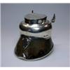 Image 1 : A Victorian table inkwell formed from a pony hoof, mounted in silver, maker GW, Sheffield 1885, hav.