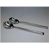 Image 1 : A pair of silver slip top salad servers by J Grinsell & Sons, Birmingham 1947, of plain design, 24c.