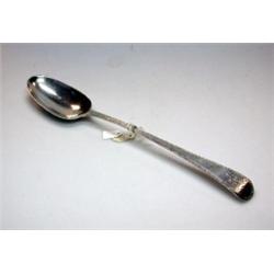 A George III silver Old English bead pattern serving spoon by William Sumner and Richard Crossley,..