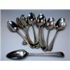 Image 1 : A set of eleven George II silver Hanoverian pattern tablespoons by William Young, London 1742, bott.