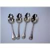 Image 1 : A set of four George II Scottish silver Hanoverian pattern spoons by Ker & Dempster, Edinburgh 1751.