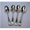 Image 1 : A set of four George III silver Old English thread pattern table spoons by John Wren, London 1790,..