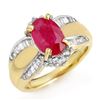 Image 2 : 3.01 CTW Ruby & Diamond Ring 14K Yellow Gold - REF-87N3A - 12833