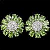 Image 1 : Natural Green Peridot Flower Earrings