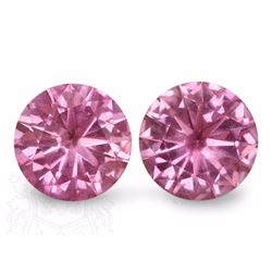 Natural Pink Round Sapphire Pair 2.52 Carats - VVS