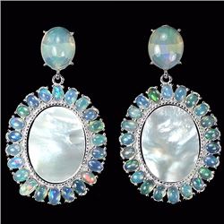 Natural Opal & Mother of Pearl Earrings