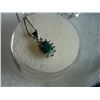 Image 4 : NECKLACE - 2/3 CT OVAL FACETED ENHANCED GENUINE RICH GREEN EMERALD & ROUND FACETED DIAMOND IN 925 ST