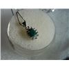 Image 3 : NECKLACE - 2/3 CT OVAL FACETED ENHANCED GENUINE RICH GREEN EMERALD & ROUND FACETED DIAMOND IN 925 ST