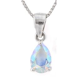 NECKLACE -  3/4 CT PEAR MERCURY MYSTIC TOPAZ IN 925 STERLING SILVER SETTING - INCLUDES 20" BOX CHAIN