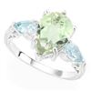 Image 1 : **** FEATURE ITEM **** RING - 3 CARAT GREEN **** FEATURE ITEM **** RING - 3 CARAT GREEN AMETHYST & 1