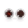 Image 1 : EARRINGS - 2 CT GARNETS &  GENUINE DIAMOND IN 925 STERLING SILVER - RETAIL ESTIMATE $450