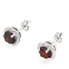 Image 3 : EARRINGS - 2 CT GARNETS &  GENUINE DIAMOND IN 925 STERLING SILVER - RETAIL ESTIMATE $450