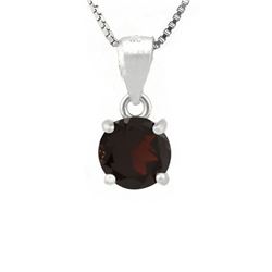 NECKLACE - 3/4 CARAT GARNET IN 925 STERLING SILVER SETTING - INCLUDES 20" WHITE GOLD OVER 925 ITALY 