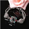 Image 2 : BRACELET - VINTAGE STYLE CRAFTING OF GEMS IN GERMAN STERLING SILVER SETTING WITH 18K GOLD FINISH - R