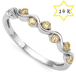 **** FEATURE ITEM **** RING - 7 CHOCOLATE DIAMONDS IN 14KT SOLID GOLD SETTING - INCLUDES CERTIFICATE