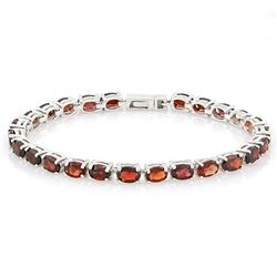 **** FEATURE ITEM **** BRACELET - 12.70 CTW (25) OVAL FACETED GARNETS IN  925 STERLING SILVER SETTIN