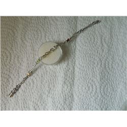 BRACELET - 6 OVAL FACETTED MULTI GEMSTONES & DIAMOND IN STERLING SILVER SETTING - RETAIL ESTIMATE $4
