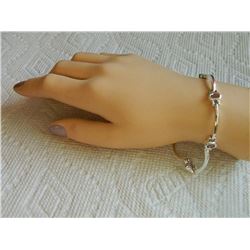 NEW BRACELET - 5 OVAL BEZEL SET AMETHYST IN STERLING SILVER SCALLOP DESIGN SETTING -SUGGESTED RETAIL