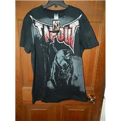 T-SHIRT - TAP OUT  - "TAPOUT" IN WHITE TO RED - WITH PITBULL - XXXL