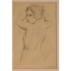 Georg Schrimpf (German, 1889-1938) A Backwards Glance, signed lower right  "G Schrimpf '25", lithog.