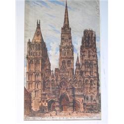 Dr William Crotch (1775-1847) The West Front of the Cathedral of Notre Dame, Rouen, inscribed "Sept.