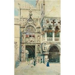 Gino de Colle (Italian, 19th Century) Ca' D'Oro, Venice; and View from the Grand Canal, Venice, tow.