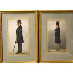 Attributed to Richard Dighton (1785-1880) Portraits of Gentleman - Mr Barley, Mr Beckett, Mr David,.
