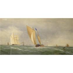 English School (19th Century) Sailing Ships in a Stormy Sea; and Sailing Ships off the Coast, one si