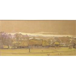 Sydney Mackenzie Litten (1887-1949) Thatched Barns, Sussex, signed lower right  "S M Litten 1913",..