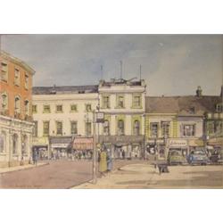 Stanley Orchart (British, 20th Century) High Street from St Paul's Square, Bedford, signed lower le.