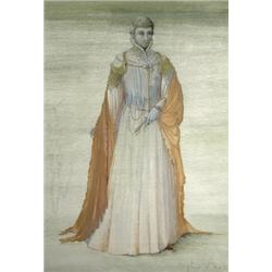 Loudon Sainthill (Australian, 1919-1969) Paul Scofield as Richard II, signed lower right  "Loudon S.