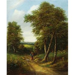 John Shepherd (19th Century) View at Claydon, Suffolk, signed lower left "J Shepherd", oil on canva.