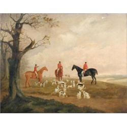 Hayter Kinch (19th Century) Huntsmen and Hounds on a Hillside, Salt Hill, Chichester, Sussex; and T.