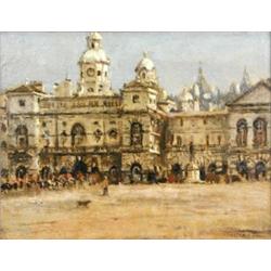 Albert Ernest Bottomley, RBA (1873-1950) Horse Guards Parade, Whitehall, London, signed lower right.