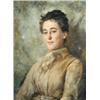 Image 1 : Anne J Pertz (Exh. 1880-1911) Portrait of a Lady, signed with monogram upper left "AJP 1886", oil o.