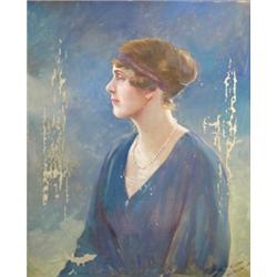 Mario, Count Grixoni (Italian, Exh. 1914-1940) Portrait of a Lady, signed lower right "M Grixoni, f.