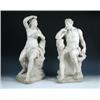 Image 1 : Sir Henry Cheere (1703-1781) A pair of white marble seated figures of Vulcan and Venus, signed "Chee