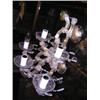 Image 1 : Four cut glass wall lights, each with five scrolling branches in two tiers hung with glass beads and