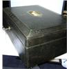 Image 1 : A George V Peck and Son dispatch box, the Royal cipher and initials SMP gilt before the brass handl.