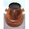 Image 1 : A 20th century copper churn, the sides flaring to a cylindrical base and overswung by a handle with.
