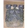 Image 1 : A 19th century millstone grit 'green man' gargoyle, the foliate mask front with gargoyle mouth at r.