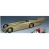 Image 1 : A Kingsbury clockwork model of the Golden Arrow record car, the pressed metal body with gold finish.