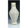 Image 1 : A 19th century Canton ivory vase, the downswept shoulders and tapering hexagonal body formed of vei.
