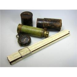 A Victorian 1.5inch brass telescope by J B Dancer Manchester, with seven draw tubes and worn leathe.