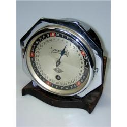 An early 20th century Winterhalder and Hofmeier clockwork calendar, the chromed case with octagonal.