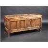 Image 1 : A 17th century oak coffer, the four panel rectangular rising top above a carved four panel front, s.