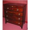Image 1 : A Regency mahogany chest, the rectangular top above a sunburst inlaid frieze, two short and three l.